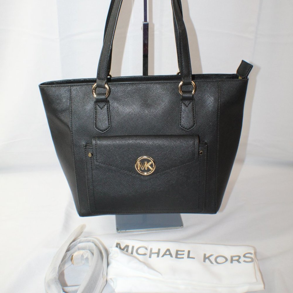 Michael Kors Joey Black Large Saffiano Leather Tote NWOT